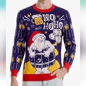 New Runhit Ugly Christmas Sweater Men Unisex Crew Neck Knitted